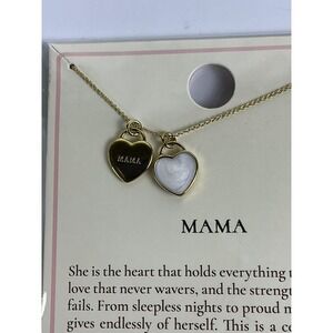 Tiny Tags Mama Heart Necklace Gold Tone Mother Gift